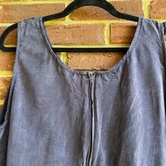 K Studio Maxi Dress‎ Sleeveless Casual Zip Back Blue Dress Suede Like Size 18 - Picture 4 of 6